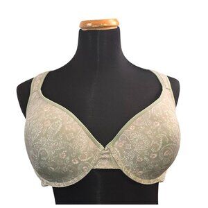 Lucky Brand Women's Sage Green Paisley Wired Bra Size 42D